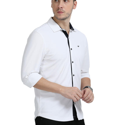 STELLERS Men's Premium Full Sleeve Shirt | Feather Touch Feel| Regular Fit| Odour Resistant| Anti-Static| Wrinkle Free| Quick Dry | Stretchable| Lightweight| Sweat-Proof White 