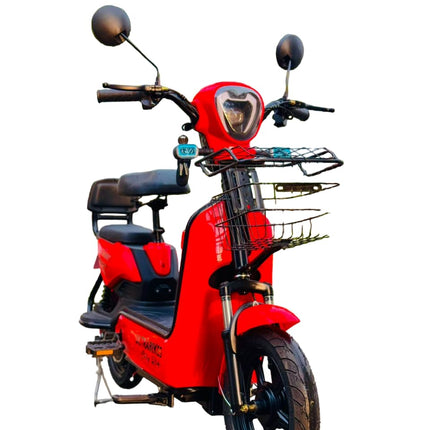 Ultrabikes City Ride | 48V 15AH Lithium Ion Battery | 550 watt Motor | 40 Top Speed | No DL Required | Digital Display | Turn Indicators | Anti Theft Alarm Installed | 2 Years Warranty (Red) 