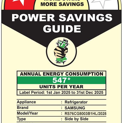 Samsung 653 L, 3 Star, Frost Free, Double Door, Convertible 5-in-1 Digital Inverter, Side By Side AI Enabled Smart Refrigerator with WiFi (RS76CG8003B1HL, Black Matte/Black DOI) 