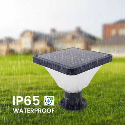 Hardoll 15W Solar Pillar Lights for Outdoor Home Garden Waterproof Wall Gate Post Lamp(Square Shape-Pack of 2)(Aluminium) 