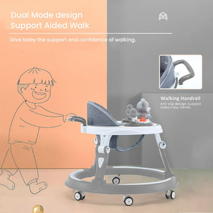 StarAndDaisy 360 Baby Walker 6-24 Months / 7 Level Height Adjustment Walker for Kids Boy and Girl with Intergrated RGB Lights, Switchable Food & Musical Toy Tray/Premium Baby Activity Walker 