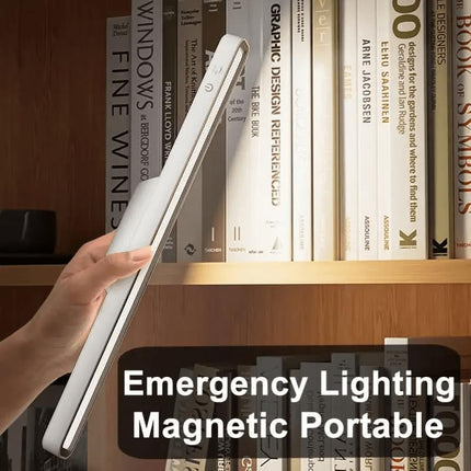 Gesto Magnetic Recharbale Desk Lamp 3 Color Under Cabinet Light with Adjustable Brightness | Desk Light for Office Table| Battery Operated Reading Lights with Remote-Plastic 