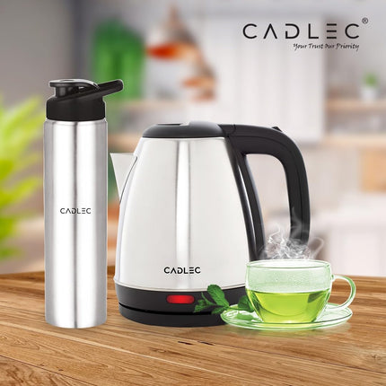 Cadlec 1.5 Litre Kettle and Stainless Steel Water Bottle Combo used for boiling Water, Making Tea and Coffee, Instant Noodles, Soup with Auto Shut- off Feature 