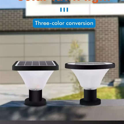 Hardoll 15W Solar Pillar Lights for Outdoor Home Garden Waterproof Wall Gate Post Lamp(Square Shape-Pack of 2)(Aluminium) 