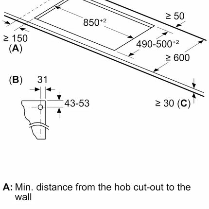 Bosch Built in Gas Hob Black Tempered glass Glass 4 Burner Auto Ignition 90 cm Full Brass 3D Ring Burners with Matt Black Heat Shields & Cast Iron pan supports (PNF9B6G20I) 