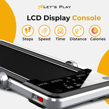 Let's Play Walking Pad Treadmill for Home Foldable 4.5HP Peak DC Motor - Foldable Under Desk Running Machine, 12km/hr Speed, 120kg Capacity (1 Year Warranty) 