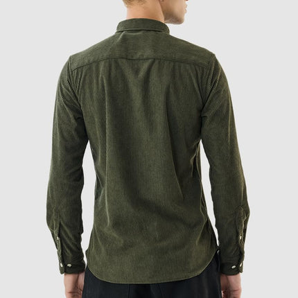 SNITCH Men's Casual Shirt | Slim Fit Long Sleeve Button Down Collar Solid Pattern | 100% Polyester Textured Fabric, Machine Washable | Olive Green 