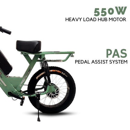VIGOREBIKE Cargo Unisex Electric Bicycle Fat Tyre Cycle 20 x 400 Inches Lithium Ion E-Moto Bike 100 KM Range 48V Battery (Matt Black) 
