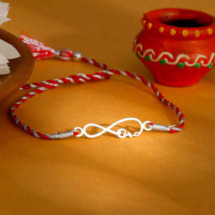 GIVA 925 Silver Infinite Rakhi|Raksha Bandhan Rakhi for Brother | Gift for Men & Boys| With Certificate of Authenticity and 925 Stamp 