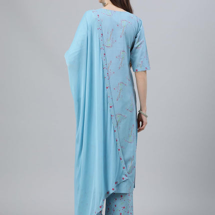 Libas Women's Cotton Kurta Sets (6909_Blue 