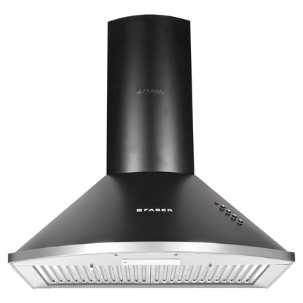 Faber 60 cm 1000 m³/HR Pyramid Kitchen Chimney || 12 year warranty on Motor|| Motor- 240 Watt (HOOD CLASS PRO PB BK LTW 60, Baffle Filters,Black) 