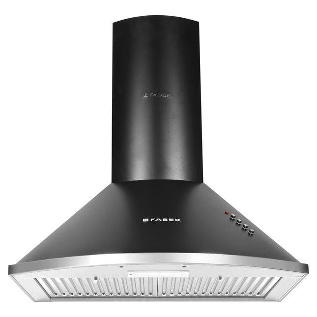 Faber 60 cm 1000 m³/HR Pyramid Kitchen Chimney || 12 year warranty on Motor|| Motor- 240 Watt (HOOD CLASS PRO PB BK LTW 60, Baffle Filters,Black) 