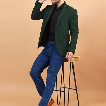 WINTAGE Men's Corduroy Cotton Green Blazer : 42/ L : blazer1544 