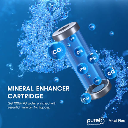 HUL Pureit Vital Plus Mineral RO+UV+MP 6 Stage, 7L |Upto 60% Water Savings|Wall mount Water Purifier with FiltraPower technology (White) 
