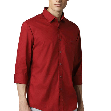 Louis Philippe Men's Slim Fit Shirt (LYSFSSLFL89977_Red 