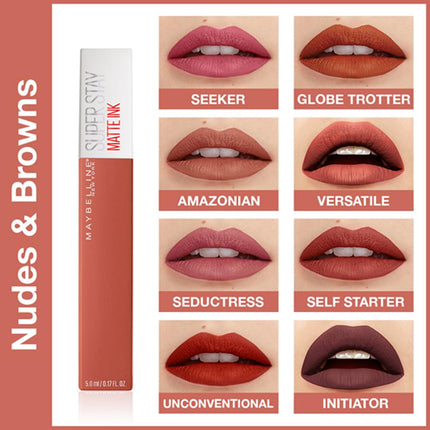 Maybelline New York Liquid Matte Lipstick, Long Lasting, 16hr Wear, Superstay Matte Ink, 20 Pioneer, 5ml 