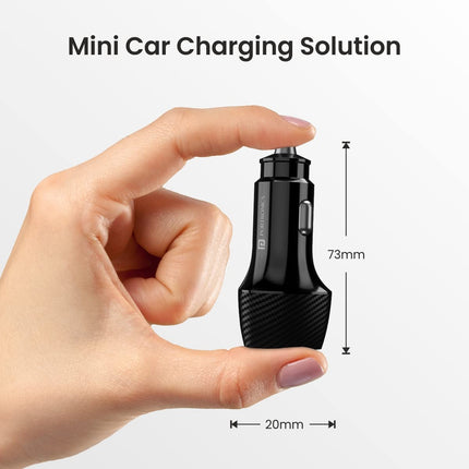 Portronics 51W Car Power 16 Fast Car Charger with Dual Output, 51 Watts Total (18W USB + 33W Type C PD), Fast Charging, Adapter for iPhone & Android Smartphones and Tablets (Black) 