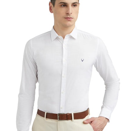 Allen Solly Men's Solid Slim Fit Shirt (ASSFQMOBZ43301_White 40) 