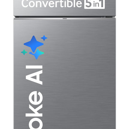 Samsung 350 L, 3 Star, Convertible 5-in-1, Digital Inverter, Frost Free Double Door, WiFi Enabled Bespoke AI Refrigerator (RT38DG5A4DS8HL, Elegant Inox, Silver) 
