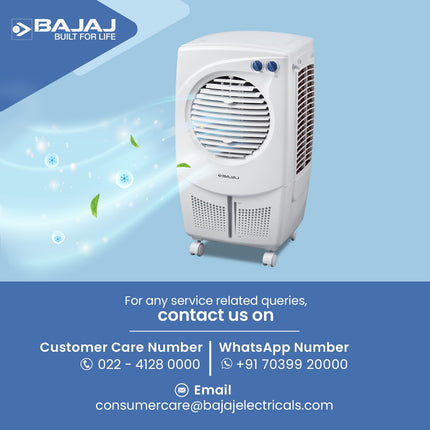 Bajaj PX25 Torque Personal Air Cooler 24L For Home|Room|Anti-Bacterial Honeycomb Cooling Pad|16Ft Powerful Air Throw|High Speed|Inverter Compatible|3-Yr Product 2-Yr Pump 1-Yr Motor Warranty【White】 