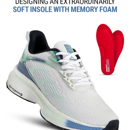 ASIAN Men's Hypercushion-01 Sports Running Shoes with Lightweight TPU & TPR Sole with Memory Foam Insole Casual Sneaker Shoes for Men's, White,UK 7 