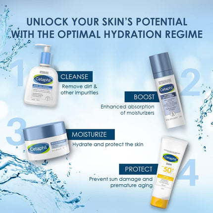 Cetaphil Optimal Hydration Daily Cream 50g | Lightweight Moisturizer & Fast Absorption | Hyaluronic Acid, Blue Daisy Extract, Niacinamide 