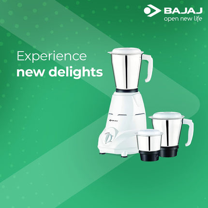 Bajaj Shield Series New Shakti 10L Vertical Storage Water Heater Titanium Armour 4 Star BEE Rated & Bajaj Rex Mixer Grinder 500W Nutri-Pro 3 SS Jars White 