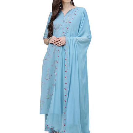 Libas Women's Cotton Kurta Sets (6909_Blue 
