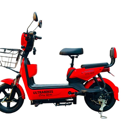 Ultrabikes City Ride | 48V 15AH Lithium Ion Battery | 550 watt Motor | 40 Top Speed | No DL Required | Digital Display | Turn Indicators | Anti Theft Alarm Installed | 2 Years Warranty (Red) 