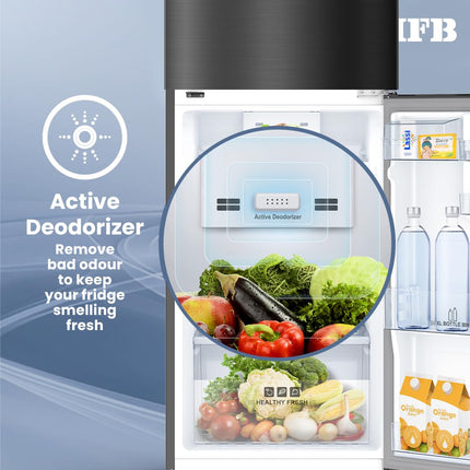 IFB Smart Choice 241L 3 Star Tru Convertible 10-in-1 Advanced Inverter Frost Free Double Door Refrigerator (IFBFF-2913DKSET, Metal Black, 360 Degree Cooling, Extraordinary Space) 