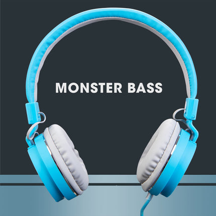 Zebronics Zeb-Storm Wired On Ear Headphone with 3.5mm Jack, Built in Microphone for Calling, 1.5 Meter Cable, Soft Ear Cushion, Adjustable Headband, Foldable Ear Cups and Lightweight Design (Blue) 