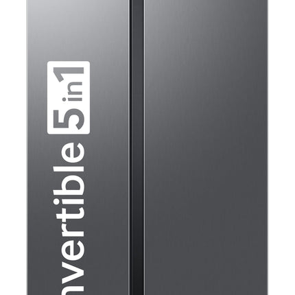 Samsung 653 L, 3 Star, Frost Free, Double Door, Convertible 5-in-1 Digital Inverter, Side By Side AI Enabled Smart Refrigerator with WiFi (RS76CG8003S9HL, Silver, Refined Inox, 2025 Model) 