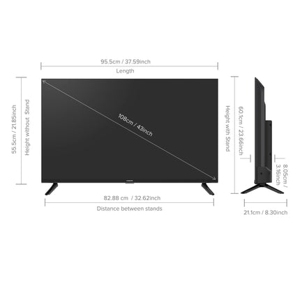 MI 108 cm (43 inches) A Series Full HD Smart Google LED TV L43M8-5AIN (Black) 