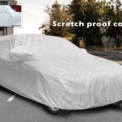 Auto Hub 100% Water Resistant Car Cover Compatible with Honda City I-VTEC (Model : 2014-2019)-(Fabric: Polyester-Cotton Coating, Color:-Matelic Silver) 