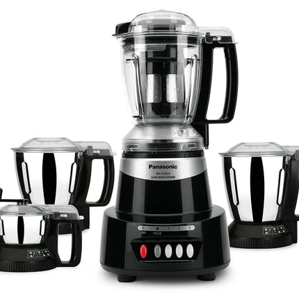 Panasonic Mixer Grinder MX-AV425 (Charcoal Black)Elements Series Powerful 1500W(Max Motor Lock Wattage)4 Jar(Three-304-SS Stainless Steel & 1Juicer Extractor Jar)|Warranty 2 Yrs Product & 5 Yrs Motor 