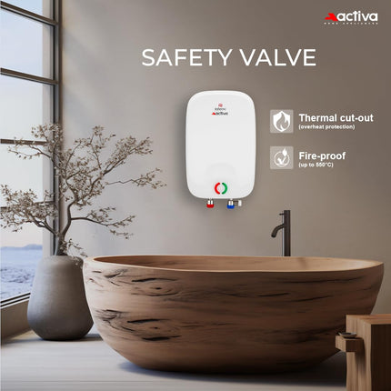 ACTIVA Inferno 6 L Instant Water Geyser | BEE 5-Star Rating | Powerful Copper Heating Element | ISI Marked | Energy Efficient | 5 Safety Protections | Compact Wall-Mounted Design | 5-Year Warranty 