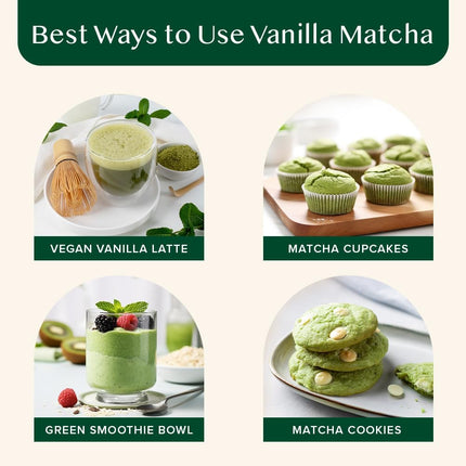 VAHDAM, Vanilla + Matcha Green Tea Powder - 50 g | Brew Delicious Vanilla Latte | Japanese Matcha Powder with 100% Natural