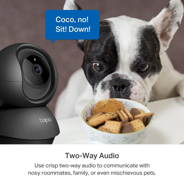 Tapo 2K 3MP Pan/Tilt Indoor Wireless Security Camera for Baby Monitor,Pet Camera|Motion Detection & Tracking|2-Way Audio|Cloud & SD Card Storage|Works w/Alexa & Google Home|Black C211 