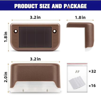 IDELLA Solar Deck Lights Outdoor, Solar Step LED Waterproof Lighting for Outdoor Deck, Patio, Driveway (Warm White) (4) 