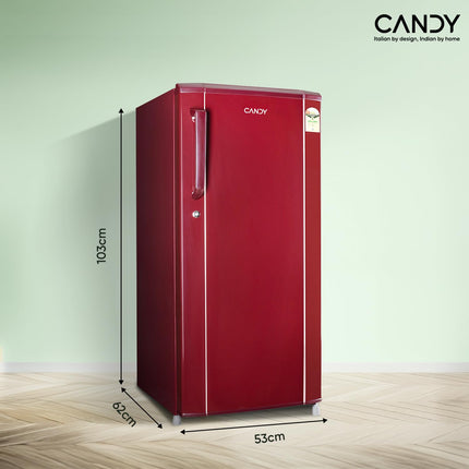 CANDY 165L 1 Star Direct Cool Single Door Refrigerator with Stabilizer free Operation (Red Mono, CSD1761RM) 