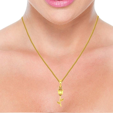 P.C. Chandra Jewellers 18kt (750) Yellow Gold Lovely Gold Rosebud Design Pendant (Without Chain) 