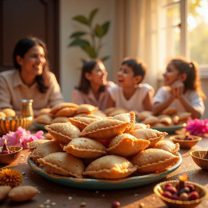 Authentic Homemade Gujiya By Savita Kitchen | Traditional Indian Sweet | Made with Khoya, Dry Fruits, and Cardamom | Crispy & Delicious | Perfect for Holi, Diwali, and Festive Gifting | Fresh, Handcrafted, and Festive Mithai Box (400g) (12 Piece Approx) 