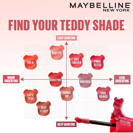 Maybelline New York Super Stay Teddy Tint - Lip and Cheek Color, Skinny Dip, 5ml | Teddy Soft Matte up to 12Hr | Multi Use | Comfortable Long wear formula |Buildable |Natural flushed look in one swipe 