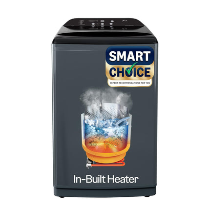 Godrej Smart Choice 10 Kg 5 Star, AI Tech, Inbuilt Heater, Fills Tub at ~0 Water Pressure, Steel Drum Fully Automatic Top Load Washing Machine (WTEON ADA 10 5.0 FEFH GLGR, Glacial Grey) 