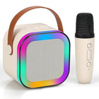GRAWOK Karaoke Machine for Kids Adults, Mini Portable Blue-Tooth Karaoke Speaker with Wireless Microphone and Dynamic Lights Birthday Gift Home KTV Outdoor Travel (Multicolor) 