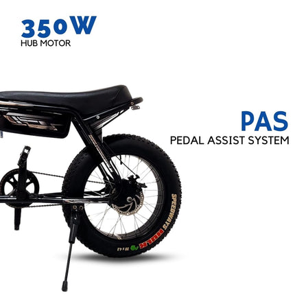 VIGOREBIKE Men ZE Electric Cycle with Dual Disc Brakes, 350w Hub Motor, 5.8Ah Li-Ion Battery, 95% Pre-Assembled with Charger, Black Color,Fat Tyre Cycle 20 x 400 Inches, 20 Inch 