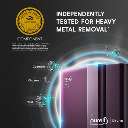HUL Pureit Revito RO+MF+Mineral+UV in-Tank | INR 3000 Off on Exchange | 7 stage | 7L Capacity | Upto 70% Water Savings | Suitable for Borewell, Tanker & Municipal Water | DURAViva | Magenta 