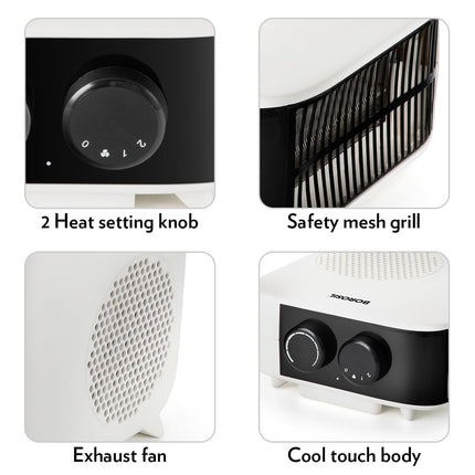 Borosil 2000W Blitz Portable Electric Fan Room Heater (Made in India) | Variable Temperature Control, Horizontal & Vertical Placement | Room Heater Blower, Overheat Protection | 1 Year Warranty 