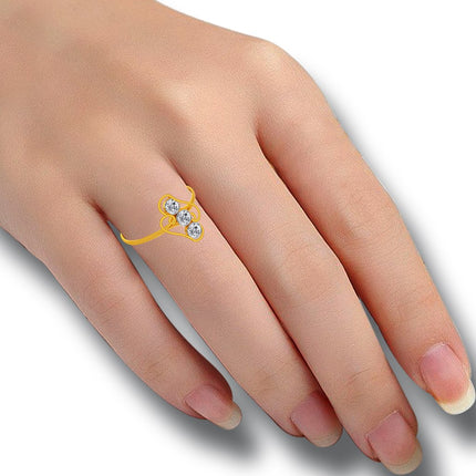 P.C. Chandra Jewellers 14KT Yellow Gold Ring for Women (Size 9) | Diwali, Rakhi Rakshabandhan Gift for Sister/Bhabhi/Women | With BIS-Hallmarked - 0.48 Gram 