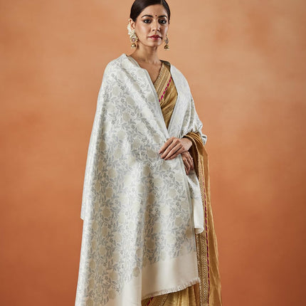 Pashmoda Women Gulnari Kaani Wool Blend Stole (Size : 71X203 CM)